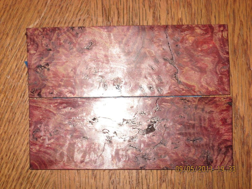 exhibition grade stabilized box elder burl knife scales returns