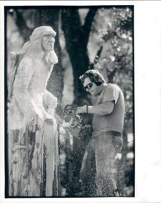 1989 Cypress Sculpture Apache Indian Chain Saw Artist Dennis Roghair