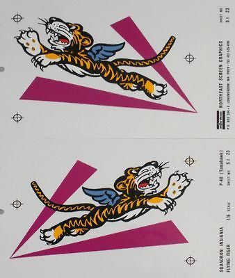 Major Decals Pressure Decal Flying Tiger Insignia 1/6 MAJ23P