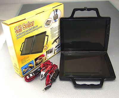 Brand New 4W 12V Briefcase solar car battery trickle charger PS A04