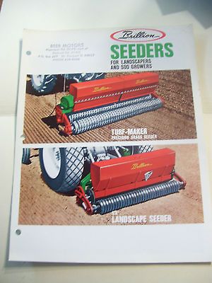 Brillion SEEDERS 3 Pg Specification Booklet from Beer Motors