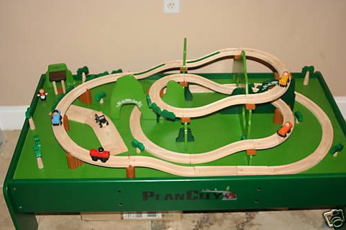 NEW Plan Toys MOUNTAIN WOOD TRAIN ROLLER COASTER set