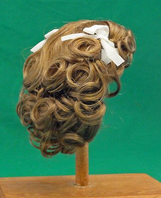 Chole DOLL WIG 14 15 ANTIQUE BLONDE  center part soft curls 2 bows