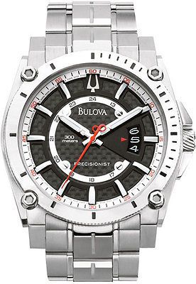 NEW BULOVA PRECISIONIST CHAMPLAIN BLACK DIAL TITANIUM MENS WATCH