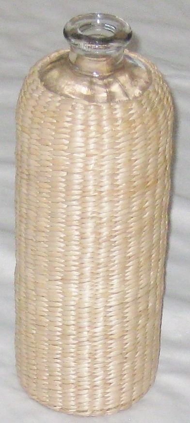 Wicker Wrapped 13 Glass VASE Jug w 1 Opening