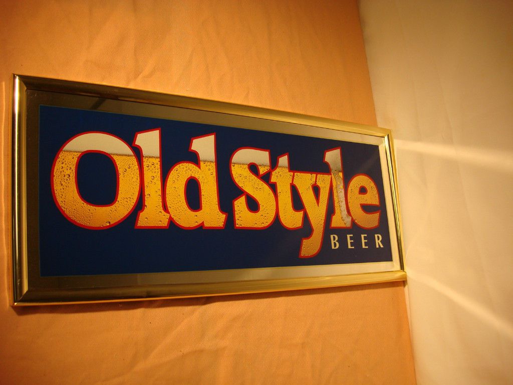 OLD STYLE BEER SIGN MIRROR BREWERY ADVERTISING BAR SIGNS VINTAGE RETRO