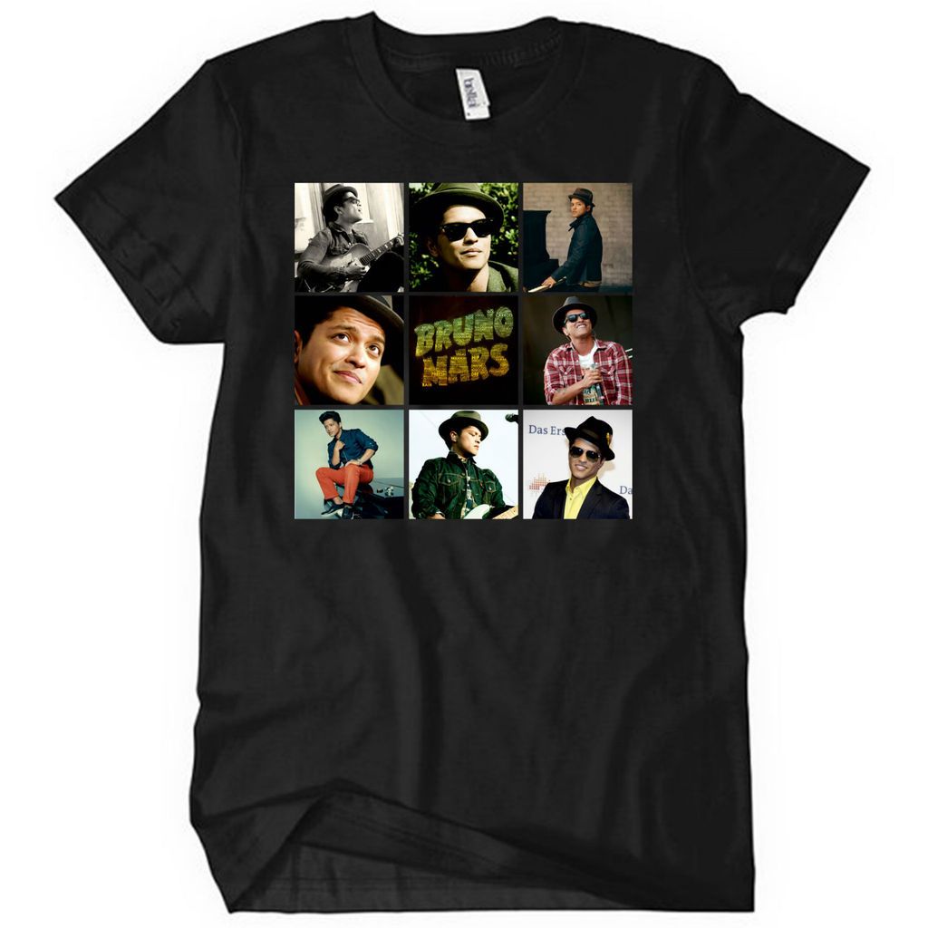 BRUNO MARS STYLE MULTI PICTURE **full COLOUR 100% COTTON T SHIRT