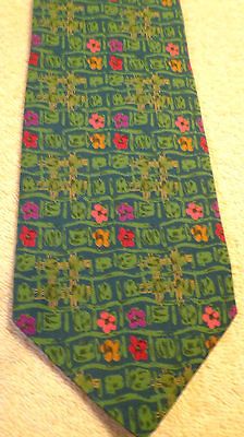 Mens Necktie Ungaro Paris Green 100% Seta Silk 56 Made In Italy Ex