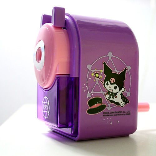 SANRIO KUROMI PENCIL SHARPENER W/ TABLE CLIP 3609 5