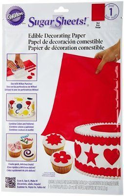Wilton Red Sugar Sheet Edible Cake Decorating Paper
