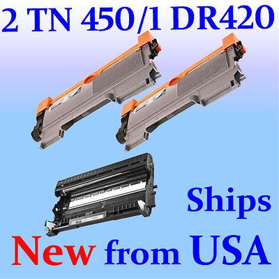 DR420 drum +2x TN450 Toner for Brother HL 2270 MFC 7860DW Printer