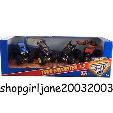 trucks   Tour Favorites 3 Grave Digger Batman War Wizard Brutus 164