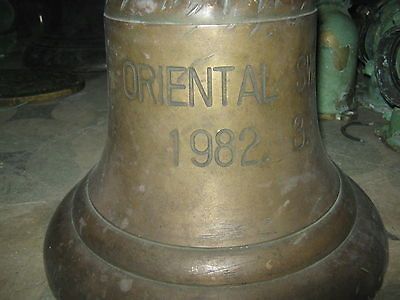 MARINE VINTAGE SHIP BRASS BELL FROM OLD VESSEL   ORIENTAL SWAN   1982