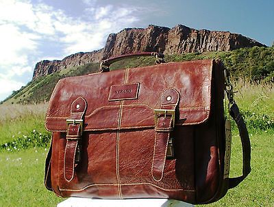 VINTAGE BRIEFCASE MESSENGER SHOULDER BUSINESS BAG MEN BIRTHDAY GIFT