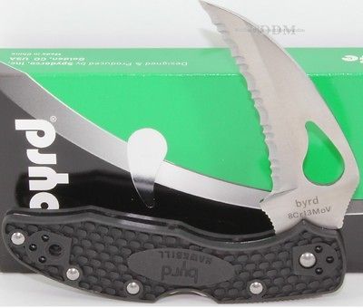 Spyderco Byrd Meadowlark Hawkbill Full Serrated Lockback Folding