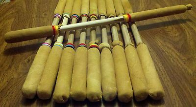 drumstick beater YARN embellished   buckskin & wood   authentic