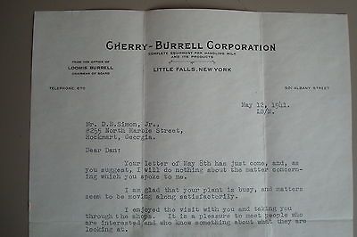 1941 LETTER CHERRY   BURRELL CORP. (MILK EQUIPMENT & PRODUCTS) LITTLE