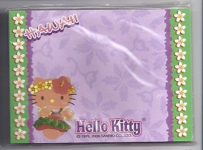 Sanrio Hello Kitty Sticky Notes Hawaii Plumeria Border