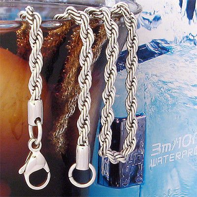 Newly listed CABLE ROPE CHAIN 4 mm Stainless Steel Necklace 28 NEW