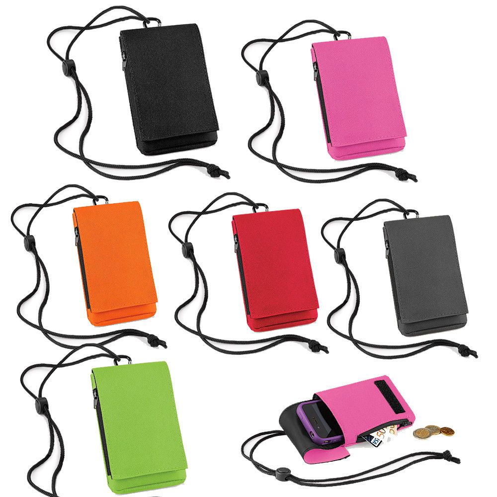 SMART PHONE IPHONE/BLACKBERYY/SAMSUNG POUCH 6 COLOURS CLIP/ZIP & NECK