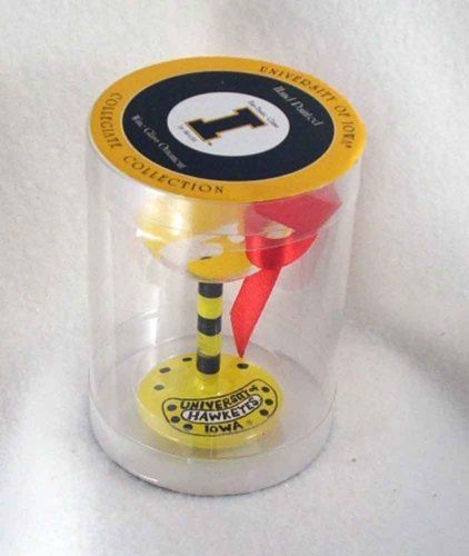 Mini Collegiate Wine Glass Christmas Ornament   University of Iowa