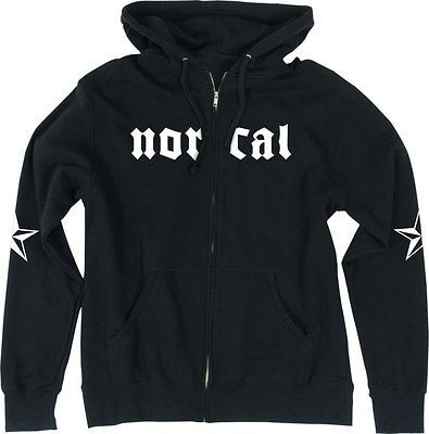 Nor Cal Medieval Hooded Zip Sweatshirt Black   Ships Free