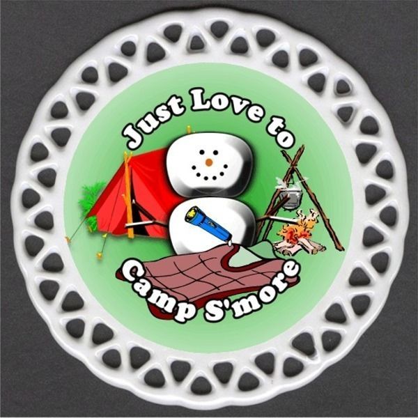 Camp Love to Camper Camping Smores Smore Porcelain Christmas Ornament