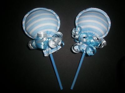 BOY STRIPED SCRATCH MITTEN LOLLIPOPS LOLLIPOP SHOWER DIAPER CAKE CUTE