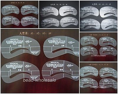 Grooming Shaping Card Stencil Kit Template Make Up Tool, 6 Styles