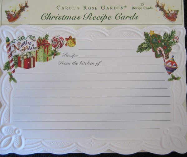Carol Wilson Fine Arts Lined Recipe Cards 15 Ct Christmas Diecut On Popscreen