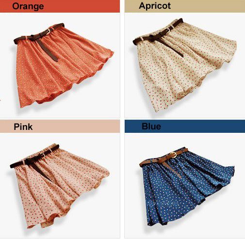 Fashion Pleated Floral Womens Ladies Cute Mini Chiffon Skirt with