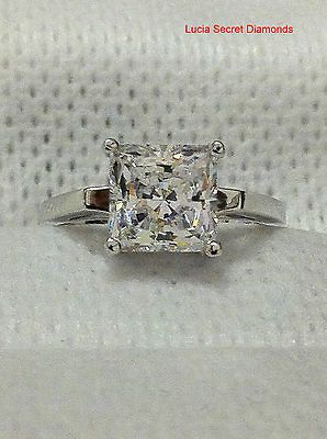CARAT PRINCESS CUT SOLITAIRE ENGAGEMENT PROMISE RING SOLID SILVER