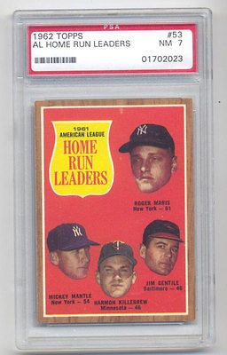 Roger Maris/Mickey Mantle/Harmon Killebrew/Jim Gentile 1962 Topps # 53