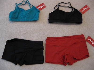 NWT NEW Capezio Dance Gymnastics Cheer Braided Crop Top or Booty Mini