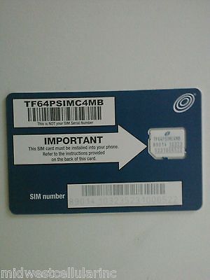 Wireless prepaid gsm micro sim card for At&t or unlocked gsm phones
