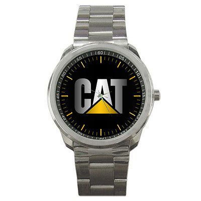 New Caterpillar CAT Logo Custom Mens Sport Metal Watch.