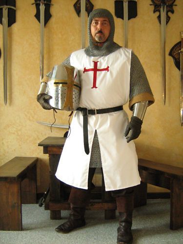 Medieval Knight Templar Crusader Surcoat with Cross