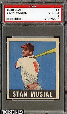 1948 Leaf #4 Stan Musial Rookie RC Cardinals HOF PSA 4 VG EX  LOOKS