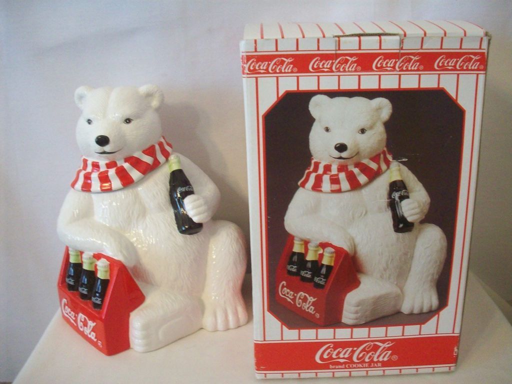 CAVANAGH COCA COLA BEAR SIX PACK COOKIE JAR MIB #E152