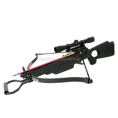 150 lbs Wizard Black Hunting Crossbow + 4x32 Scope + 8 Arrows