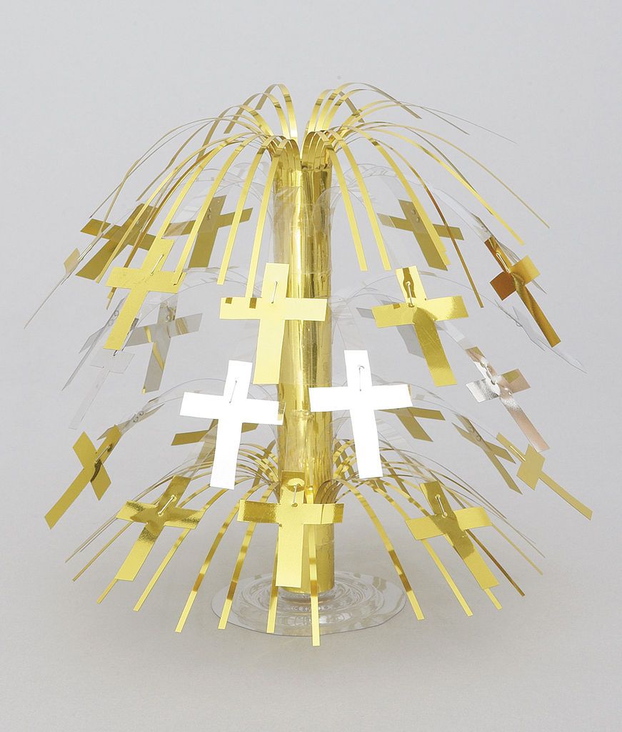 Gold Cross cascade CENTREPIECE communion confirmation christening