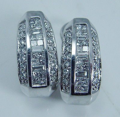 Jewelry Levian Le Vian 14K White Gold Diamond Earrings Omega backings