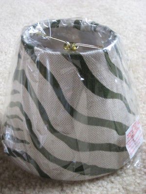 NEW mini chandelier lamp shade olive khaki green tan zebra