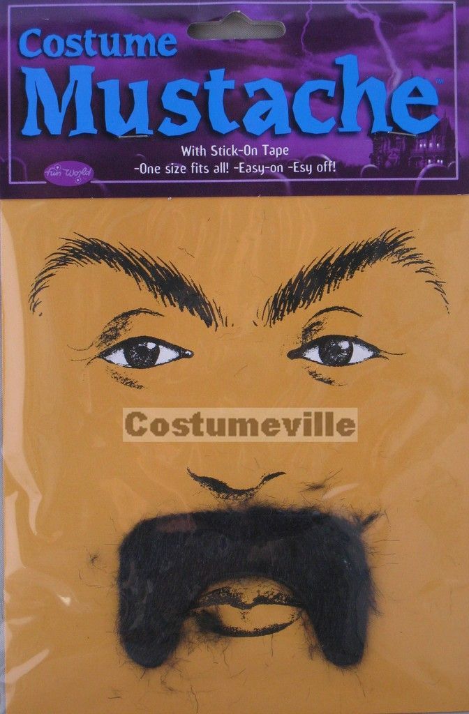 FU MANCHU MOUSTACHE kung fu costume halloween novelty