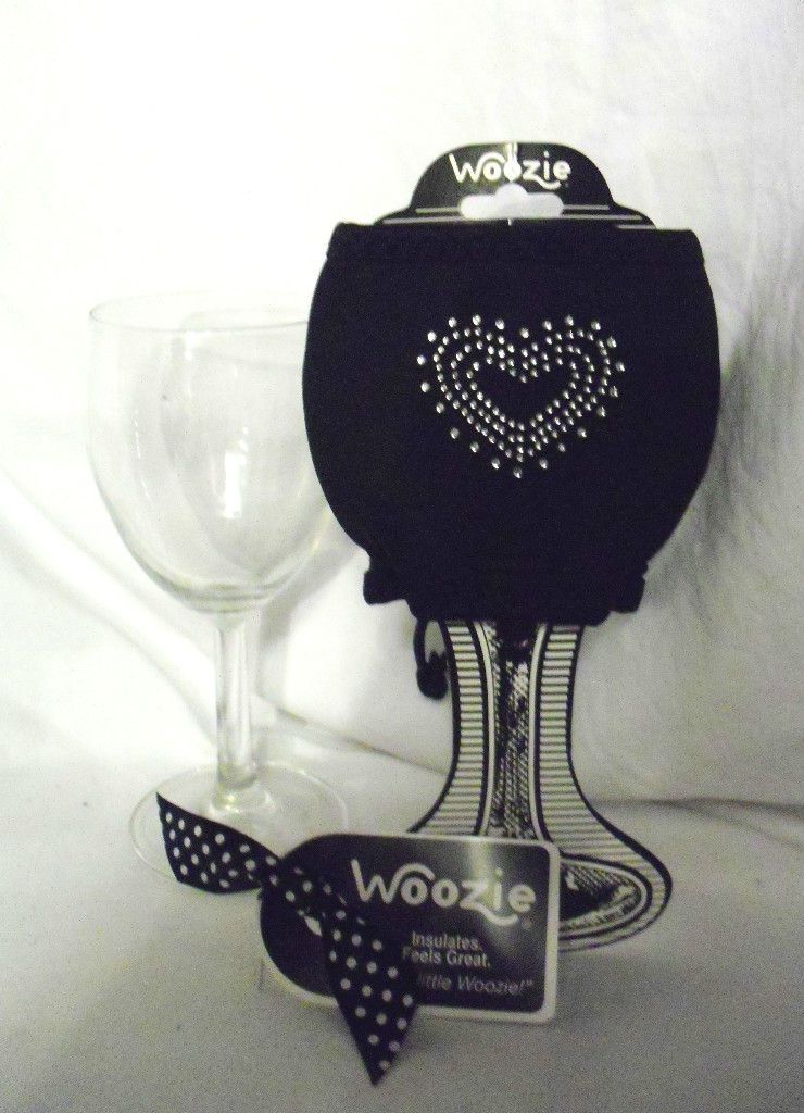 Woozie Wine Glass Coozie Koozie Heart Bling New