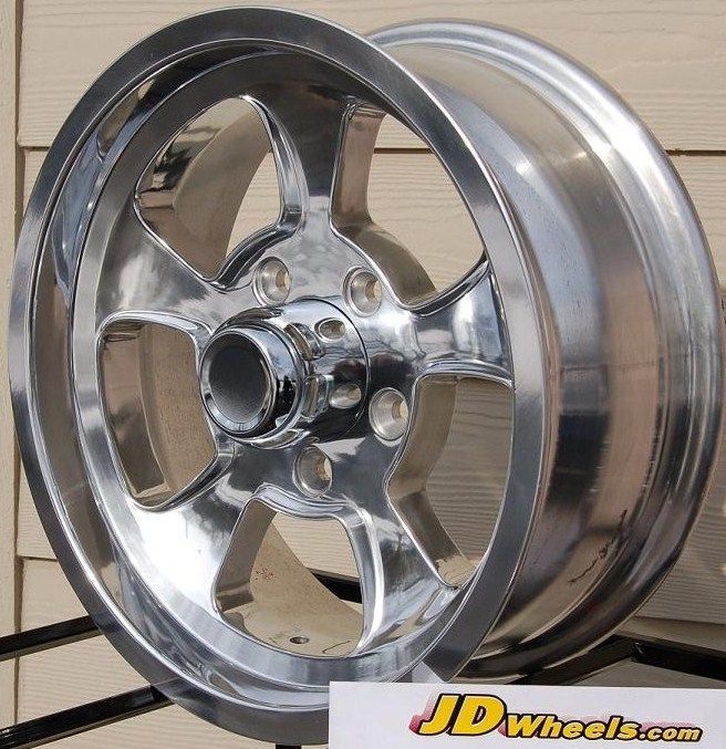 15x6 Halibrand Polished Mag Gasser replica 5x4.75 Pair 1957 Chevy GM