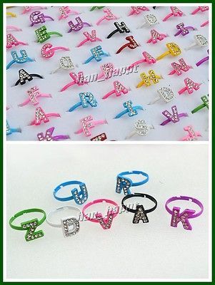 Bulk 50Pcs Noble Mixed CZ Rhinestone Children/Kids Alloy Rings Jewelry