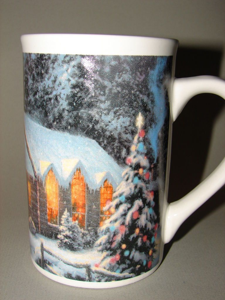 THOMAS KINKADE Christmas Chapel 1 Coffee MUG Tea Cup Horse Tree Snow