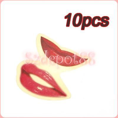 10pcs Fake Lipstick Mark Tattoo Sticker Trick Props Favor Great Fun