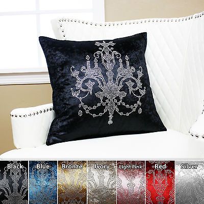 Chandeliers Rhinestone Stud Velvet Pillow 19 x 19 (Set of 2)